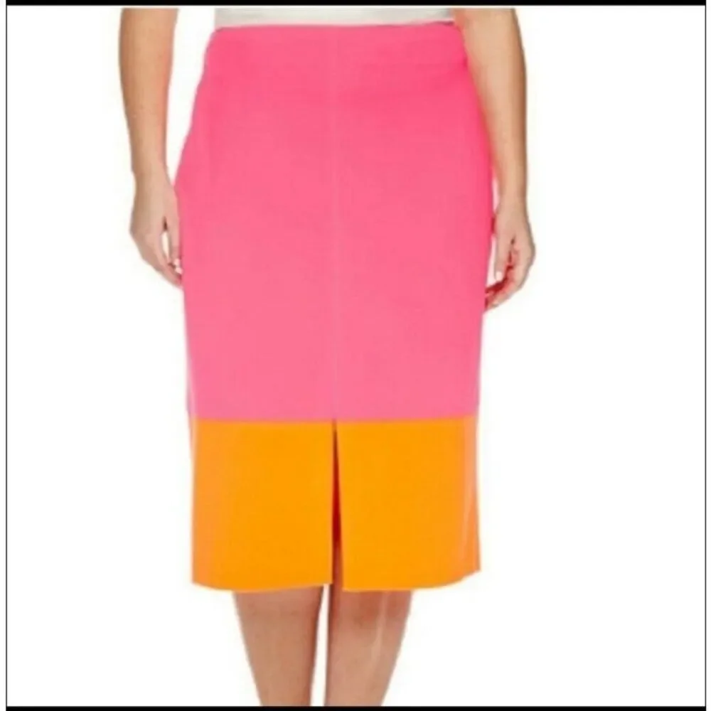 Womens  PLUS Orange And Pink Pencil Skirt sz 22